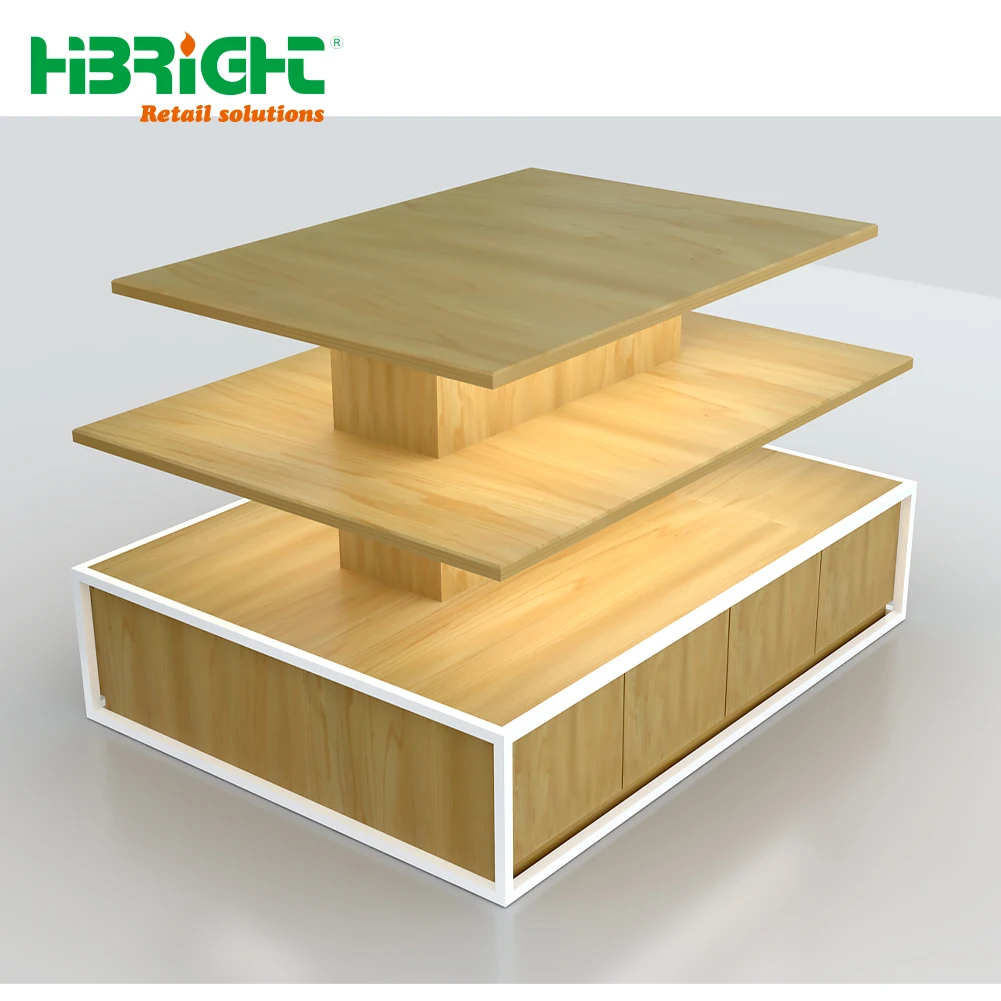 Présentoir En Bois Ancien – Support Horizontal Pour Plaque, Déco Magasin Général