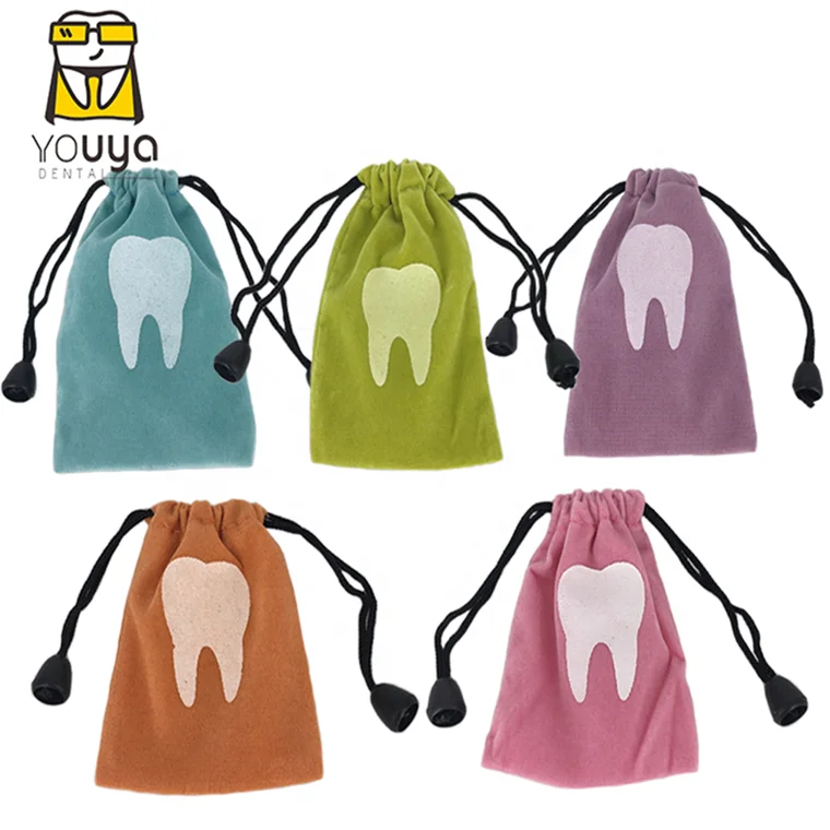 
Рекламный Пользовательский логотип зуб Фея сумка бархатная сумка с шнурком 