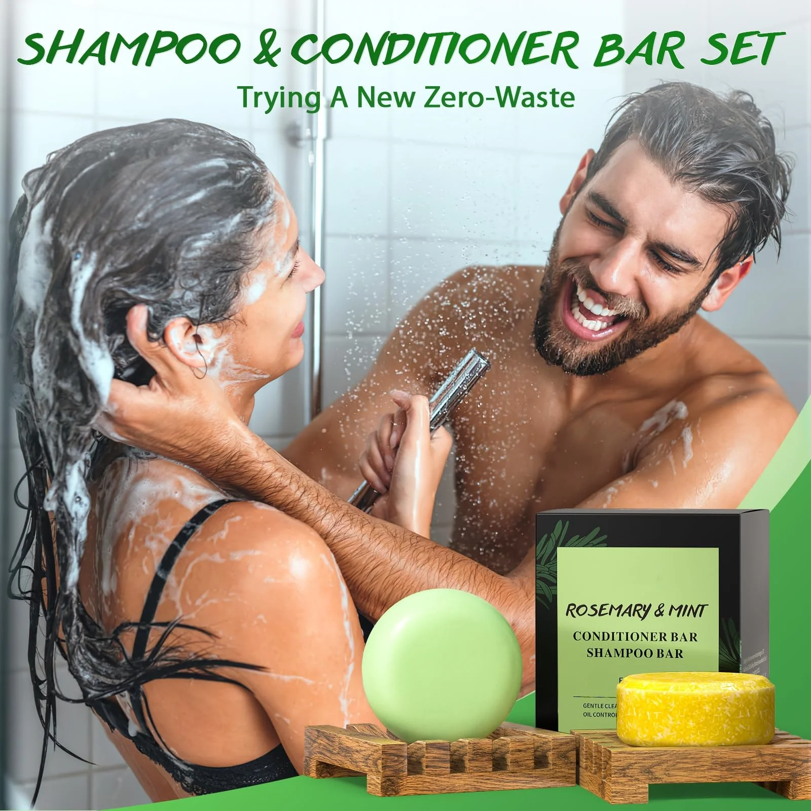 Custom Private Label No SLS Sulfur Freer Rosemary Biotin Deeply Moisturizes Hair Shampoo and Conditioner Bar Soap Solid Handmade