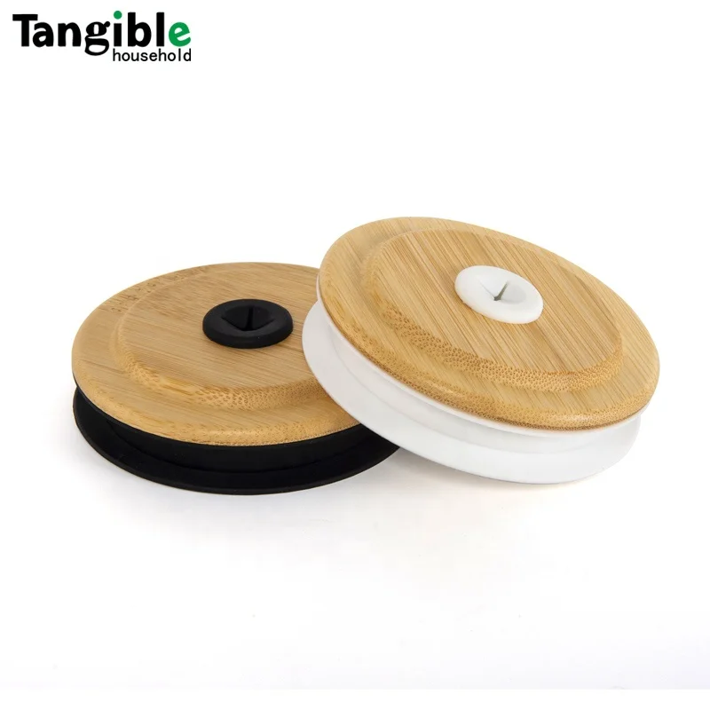 Деревянная крышка круглой формы из бамбука для бутылок соломенных чашек стаканов