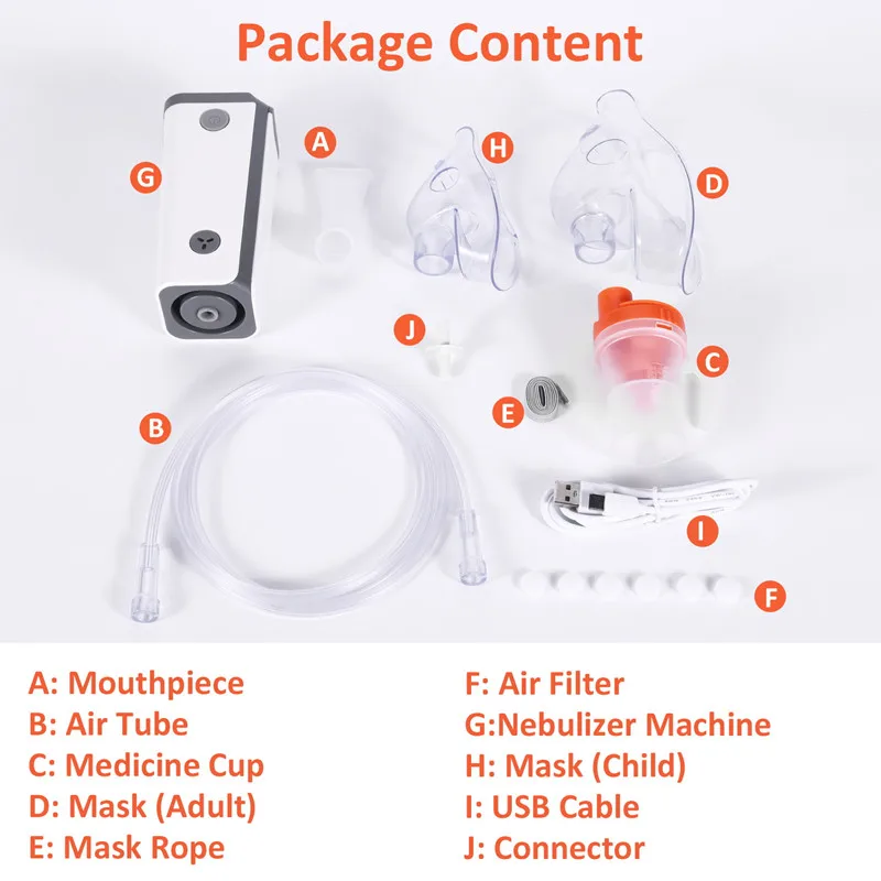 DC 110V 220V Portable Nebulizer Machine Jet Spray Medical Handy Compressor Nebulizer with Adapter