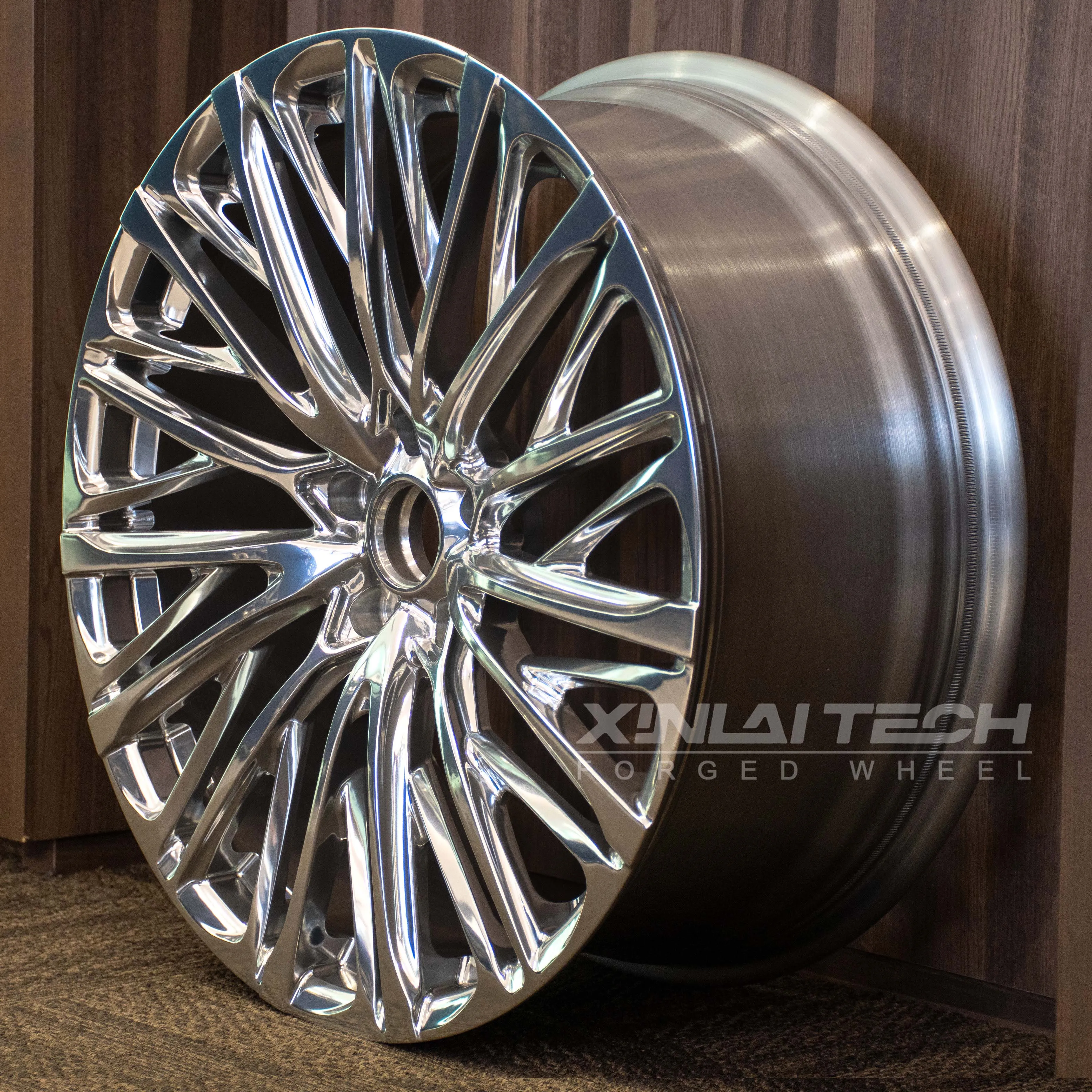 XL Forged Wheel 5x112 5x120 5x114.3 Multi Spoke Custom Chrome Polished Wheels 17 18 19 20 21 22 23 Inch Car Alloy Rims - Image 3