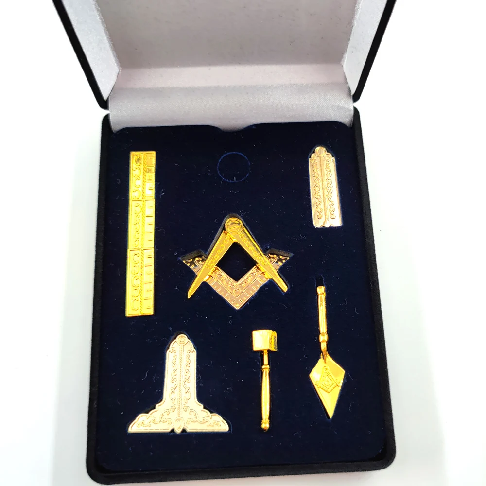 Equinox Mr 6 Masonic Blue Lodge Golden Jewels Accessories Square and Compass Set for Bible Blue Lodge Accessory