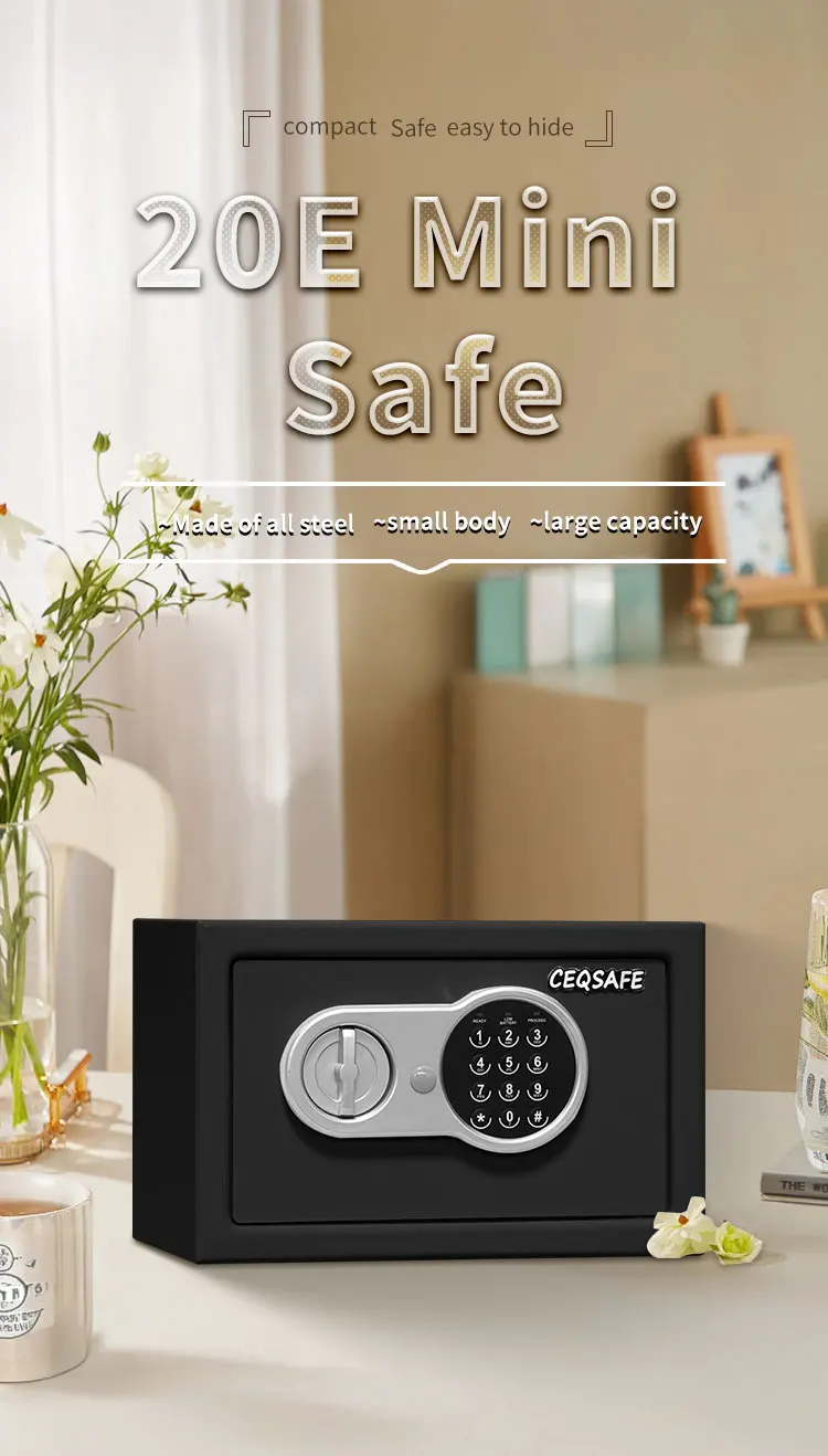 CEQSAFE Key Security Top Open Laptop Size Digital Password Electronic Smart Two Mini Room Deposit Small Safe Box factory