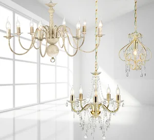 Luxury Hanging Ceiling Light Glass Crystal Wedding Candle Stick Chandelier