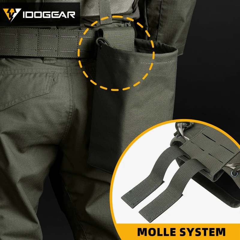 IDOGEAR Borsa di Recupero Tactical MOLLE Dump Pouch Mag con Cordino per Il Riciclaggio di Riviste(camo IDOGEAR Borsa di Recupero Tactical MOLLE Dump Pouch Mag con Cordino per Il Riciclaggio di Riviste(camo