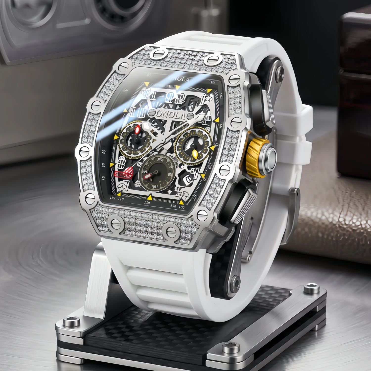 ONOLA 6826D Luxury Watch - Automatic Tourbillon Men's Chronograph