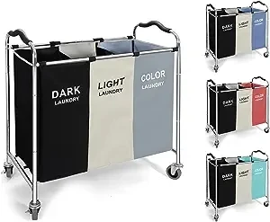 2023 Hot selling 3pcs Oxford Fabric Laundry Bag Waterproof Foldable Landry Hamper Storage Laundry Basket 3 Compartments