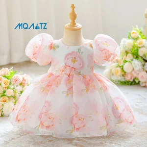 MQATZ Kids Party Dress for 2-Year-Old Baby Girls Printed Dress for Summer
