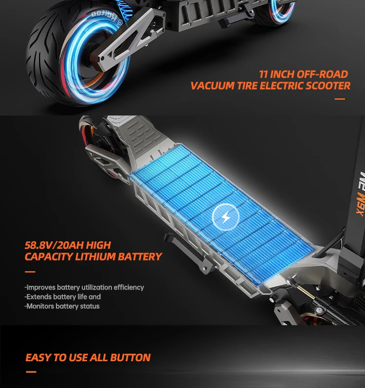 3000W Dual Motor Electric Scooter Power Powerful Adult Off