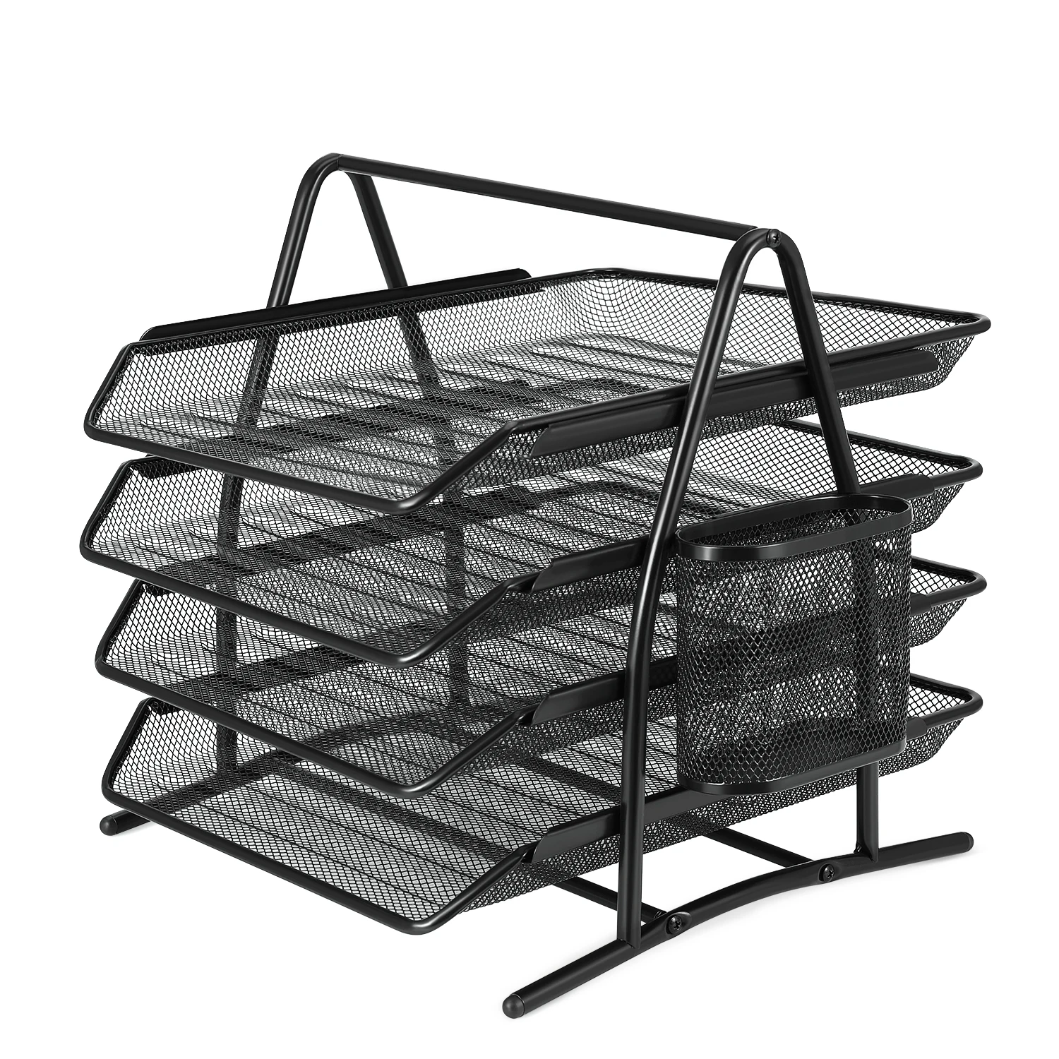 4 яруса металлическая сетчатая настольная бумажная подставка с буквами настольный органайзер для документов Настольный