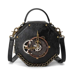 custom logo European and American Punk Industrial Retro Style Women's Single-shoulder Crossbody Bag and Niche Hand-held Crossbody Bag