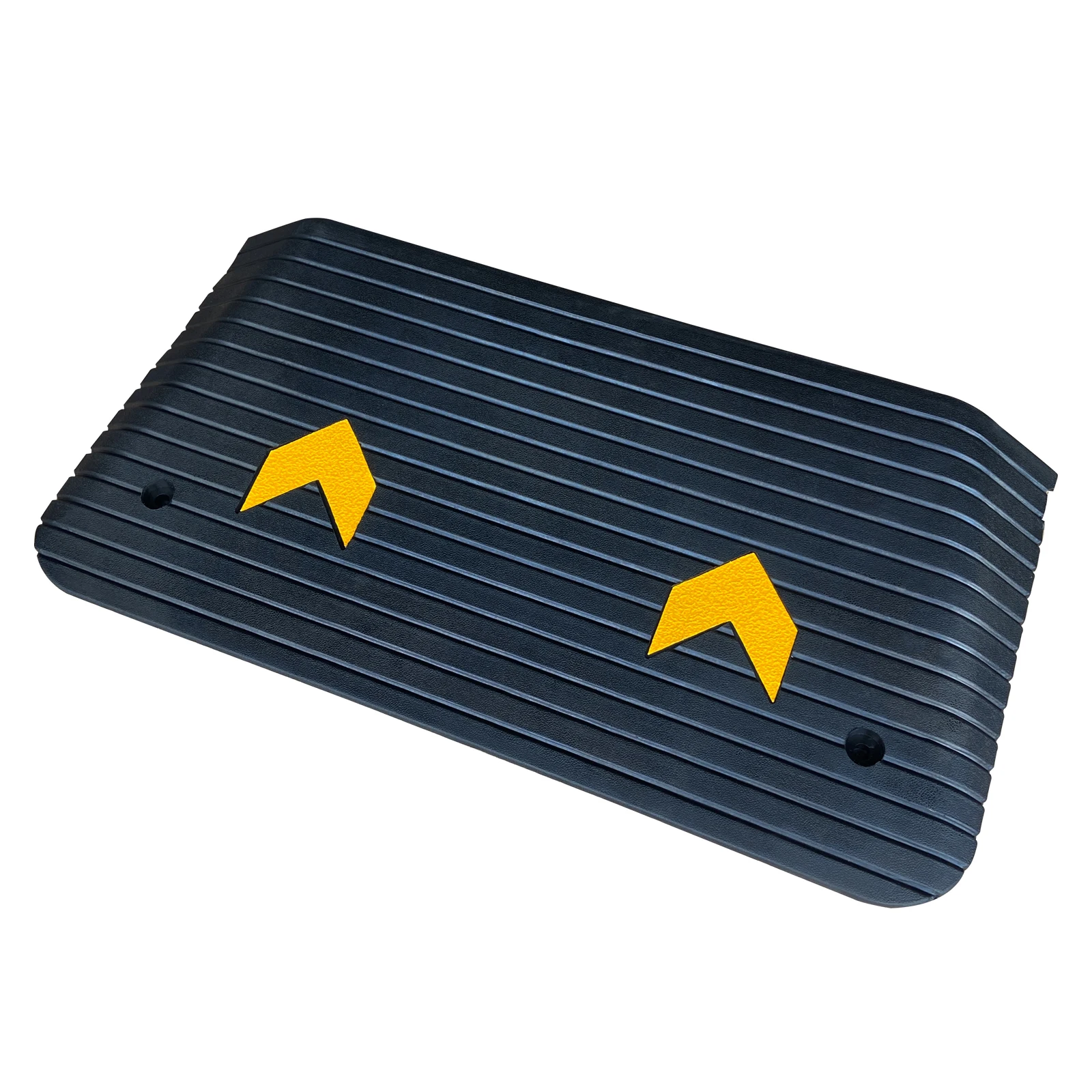 Yellow and Black Portable Curb Ramps with Reflective Surface Regular Shoulder Threshold Ramps Rubber Base Material details