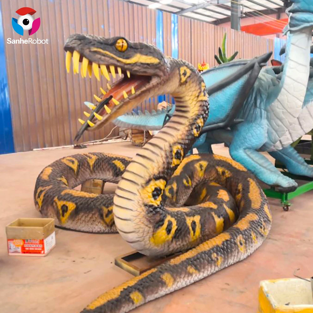 Big Size 12M Silicone Rubber Python Snake Model From Simulation Animal Factory