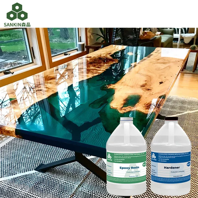 Factory Wholesale Crystal Clear Epoxy Resin epoxica for Wood River Restaurant Table Casting: resin art supplies