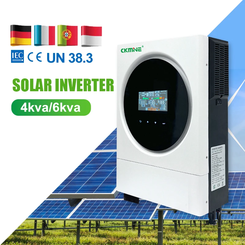 CKMINE 4-kW-24-V-Off-Grid-MPPT-Hybrid-Solarsystem, Solareinverter mit doppeltem Ausgang, einphasig, für Heimenergiesysteme