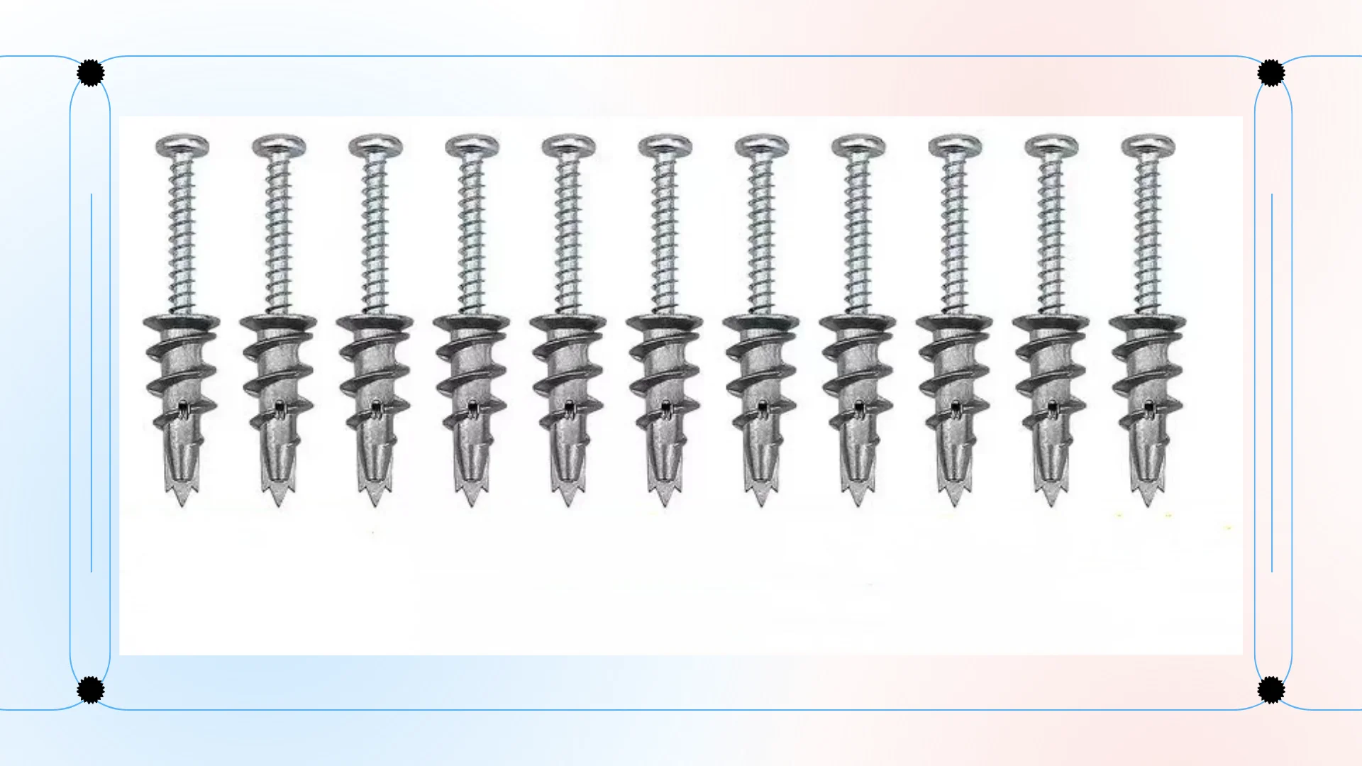 Speed Anchor Zinc Alloy Plasterboard Steel Use With No.6 Or No.8 Screw Plasterboard Self