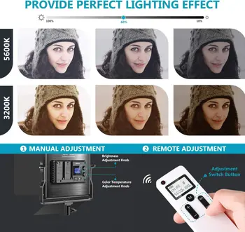 Neewer 2 Packs Advanced 2.4G 660 LED Video Light Photography Lighting Kit with Bag detail image