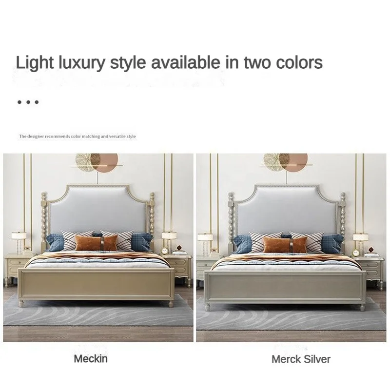Wooden king Size Double Bed with Storage Space Modern Simple Design Queen Size Bed Room Set Furniture Solid Wood Bed