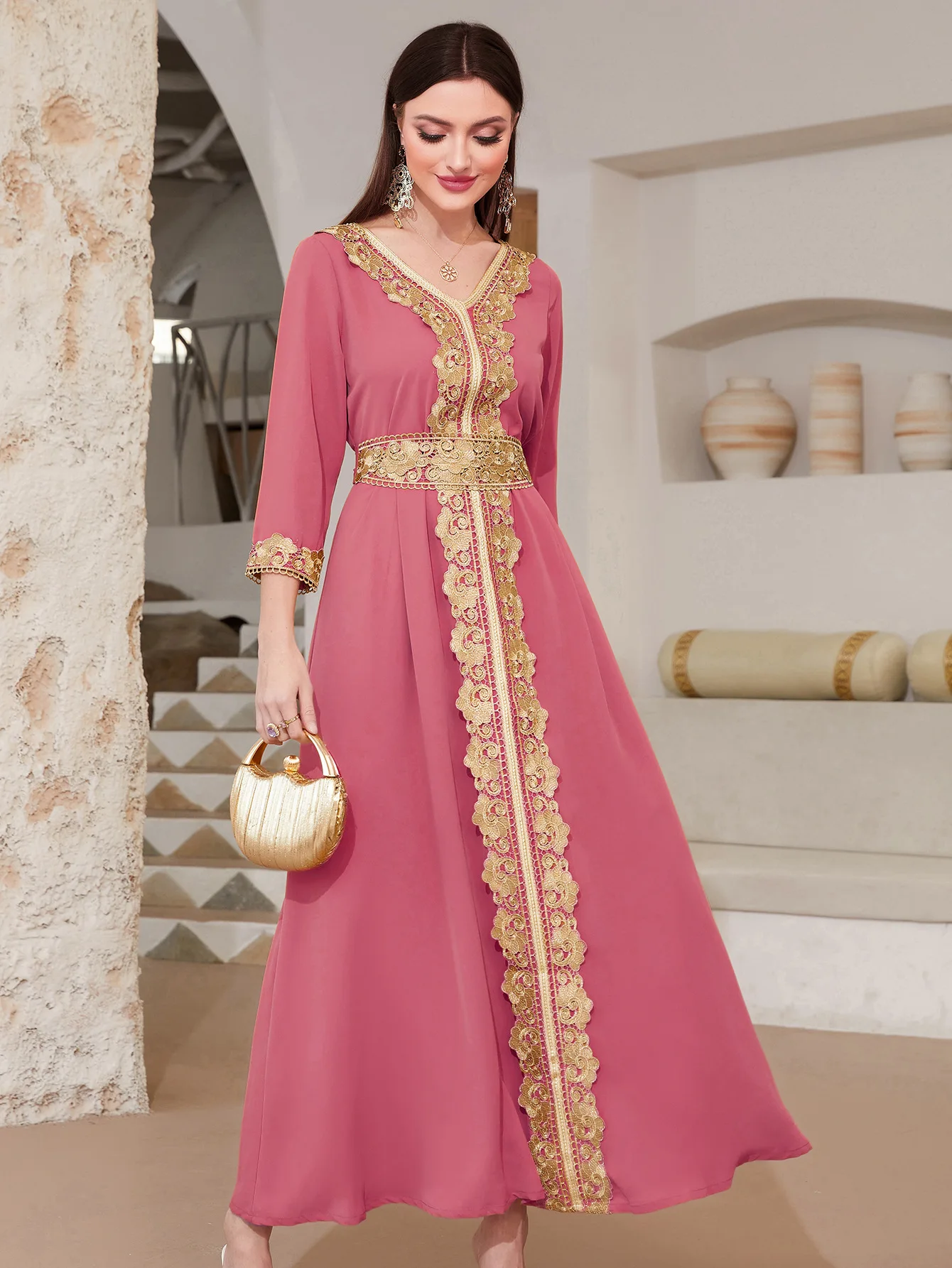 green emerald velvet dress 1705 Rose Gold Long Sleeve main image 0