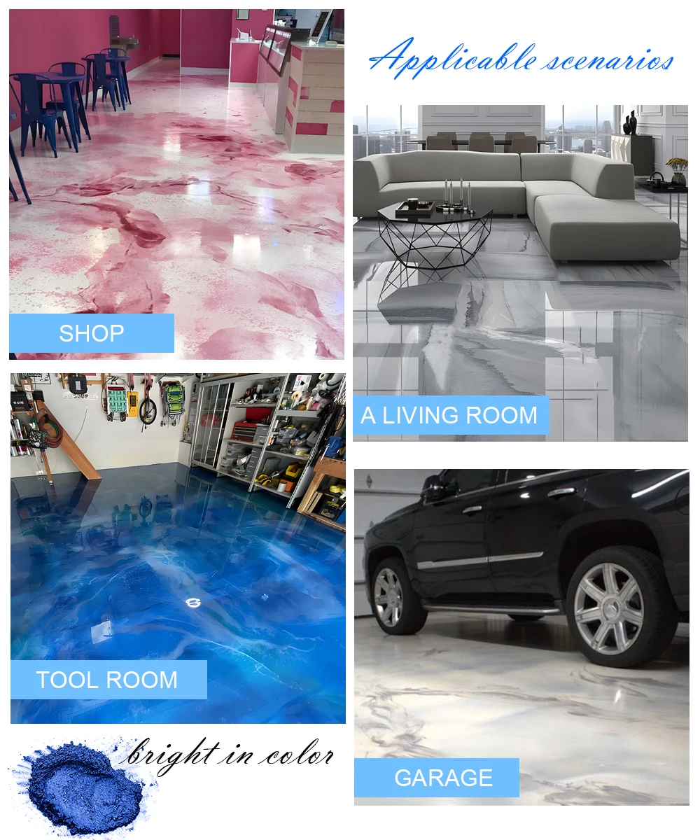 Vgpbphj Louis Forest Epoxy Vloerverf, Hoogglans Marmer Effect Epoxy Vloercoating, Waterdicht en Antislip, Sterk en Slijtvast, Veilig en