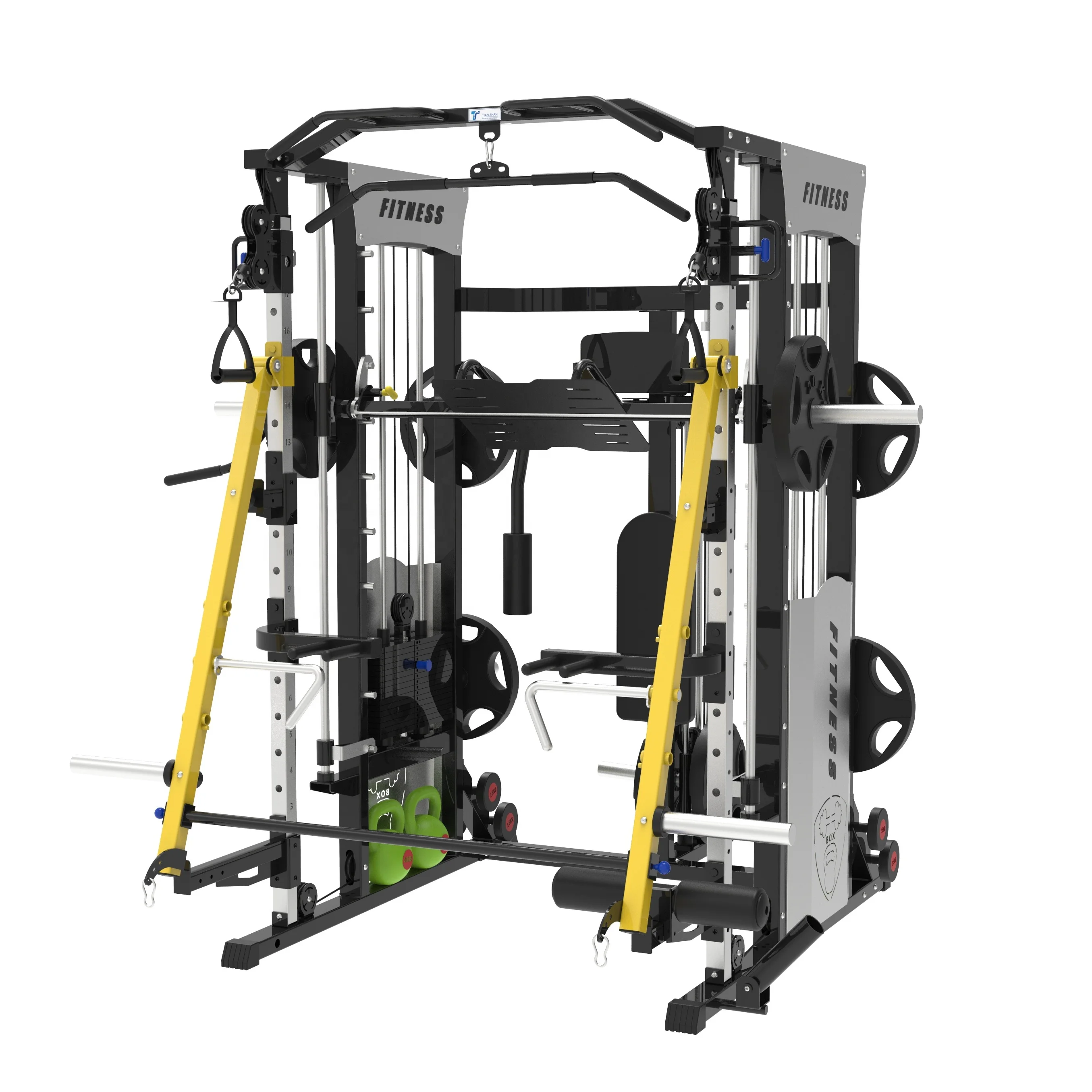 TZ-Q1008A Multi Functional Trainer Smith Machine Cross Trainer Weight  Lifting Power Rack Squat Rack Home Use