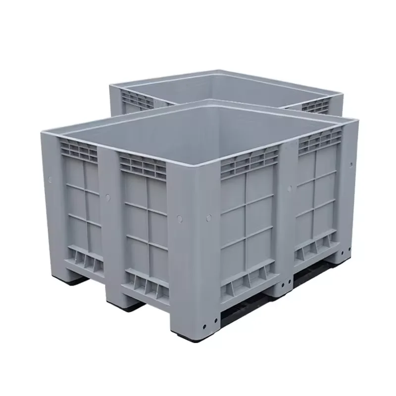 Custom Plastic Pallet Crate Heavy Duty Euro Industry Collapsible Foldable Plastic Pallet Bin Box With Wheels 1200*1000