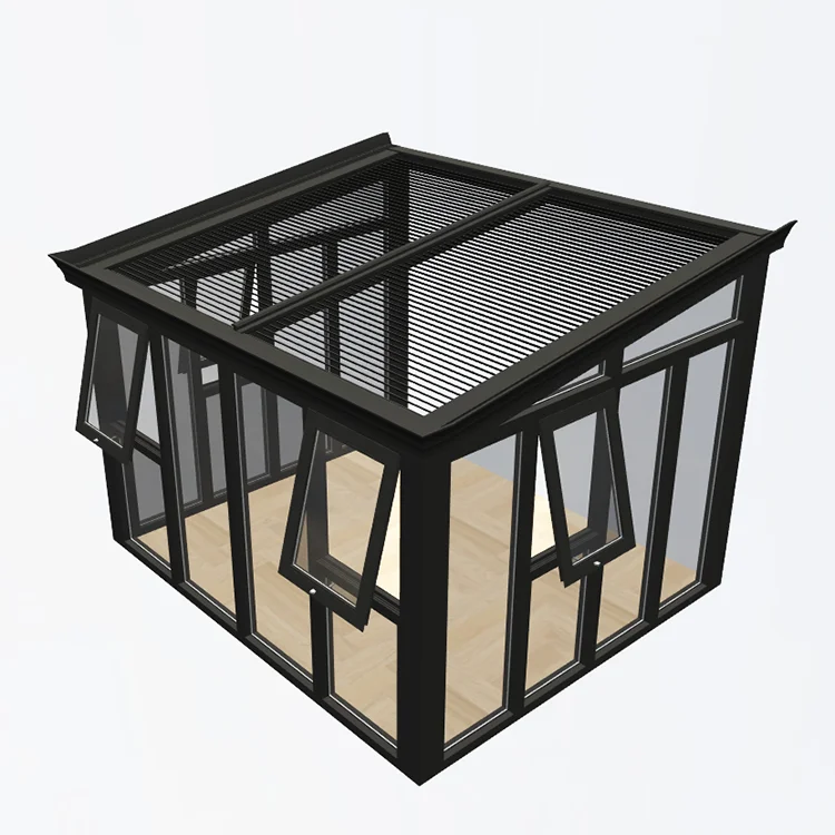 Popular Design 12 X 20 Aluminum Sunroom Kit Prefab with Tempered Glass Roof
