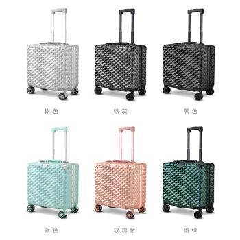 18inch Wholesale hardside luggage aluminum valise  trolley travel bag ABS+PC suitcase travel luggage set for outdoor travelling