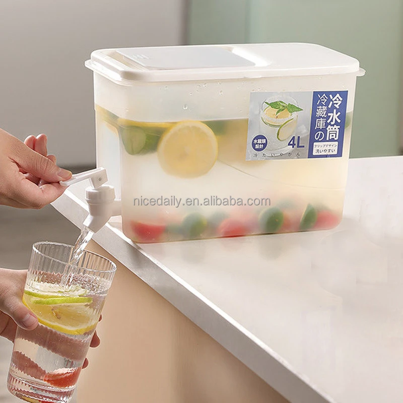 3.5l Covered Juice Container & 3.5l Water Dispenser With Tap For Fridge,  Party And Daily Use