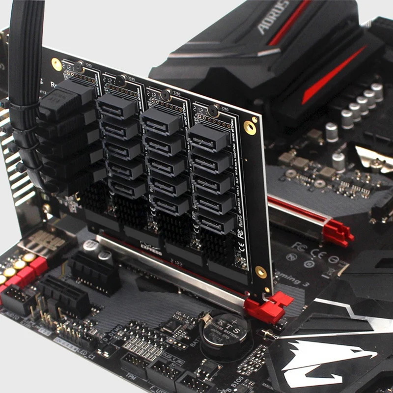 PCI-E20ポートSATA拡張カードPCIEX16 NVMEM.2 RAIDアレイ拡張