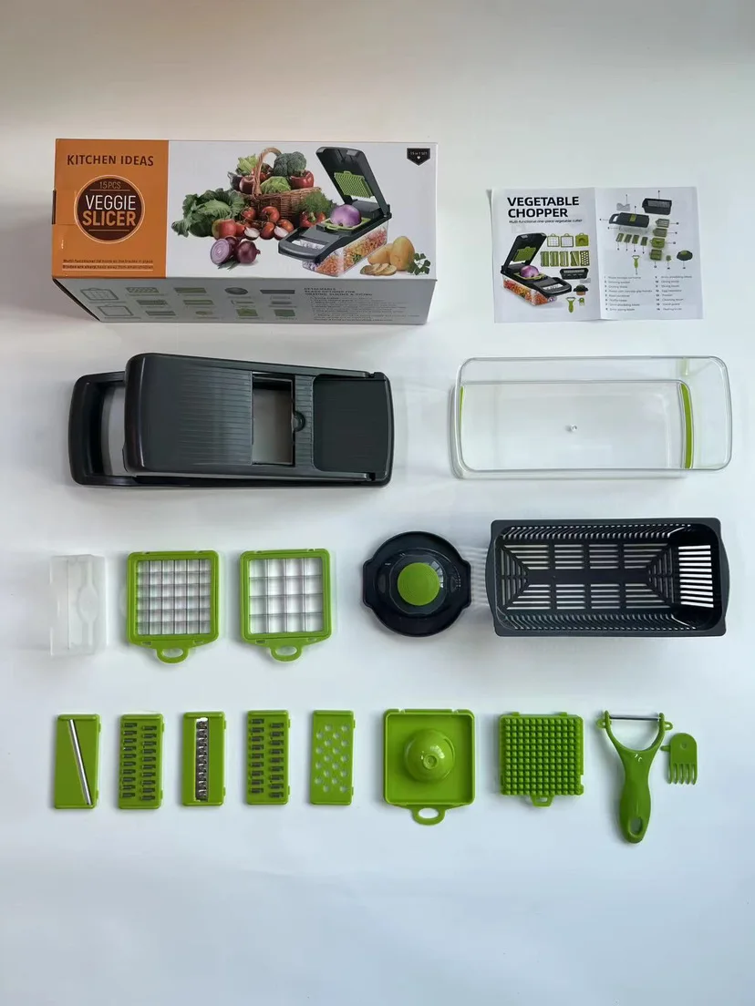 Kitchen Tools Multi-Functional Fruit Cutter Slicer 16 in 1 Onion Garlic Manual Food Processor Vegetable Choppers