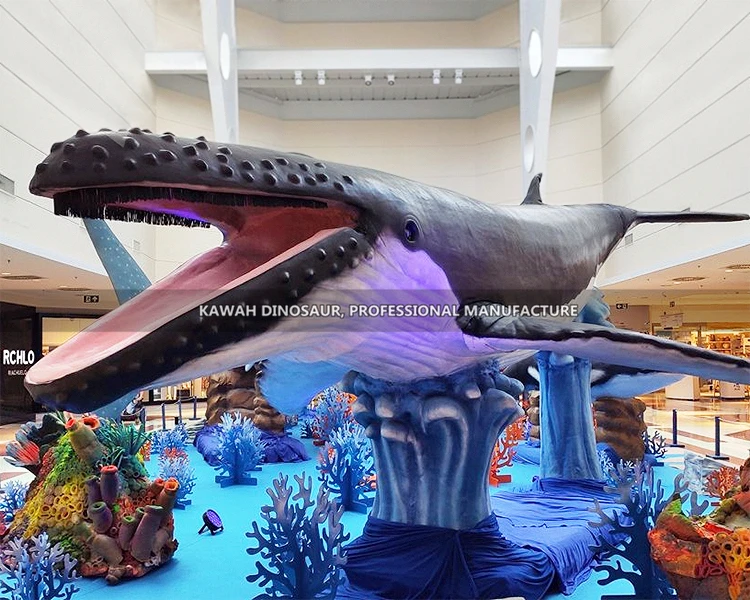Giant Animatronic Shark Sea Animal White Shark Statue Customize For
