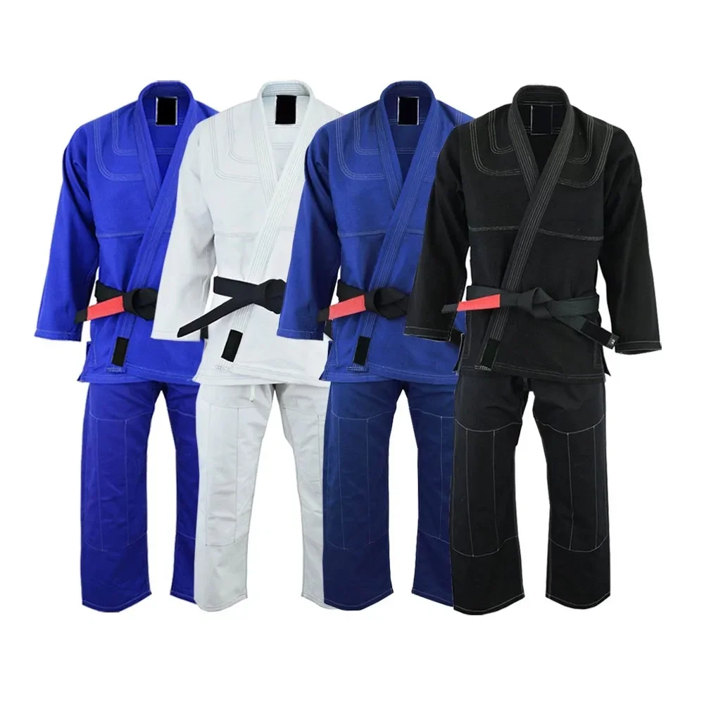 Custom Logo Heavy Weight Karate Uniforms Solid Color Martial Arts Taekwondo Jiu Jitsu Kimono Unisex Cotton Set  Made in Pakistan