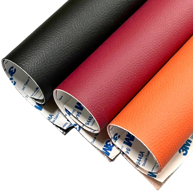 3M 30*120 cm 0.6 mm Embossed Litchi Bonded Sofa Leather Repair Patch PU Self Adhesive Faux Leather Sticker for Sofa Chair Repair