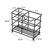 Black 12Lx6Wx10H cm(Four-grid toothbrush rack with paster)