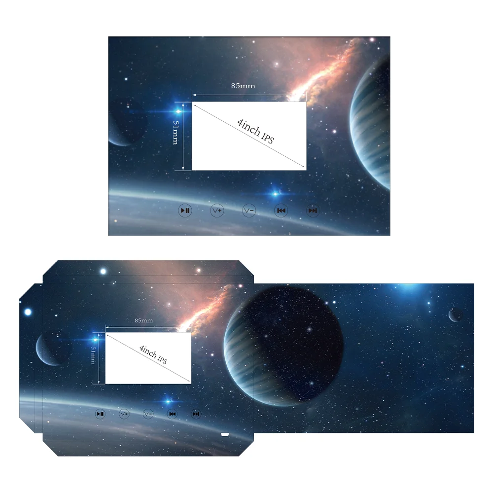 Customized Paper Card for Chinese Homemade Video Brochure 4.3 5 7 10 Inch Lcd Displays Video Card Invitation