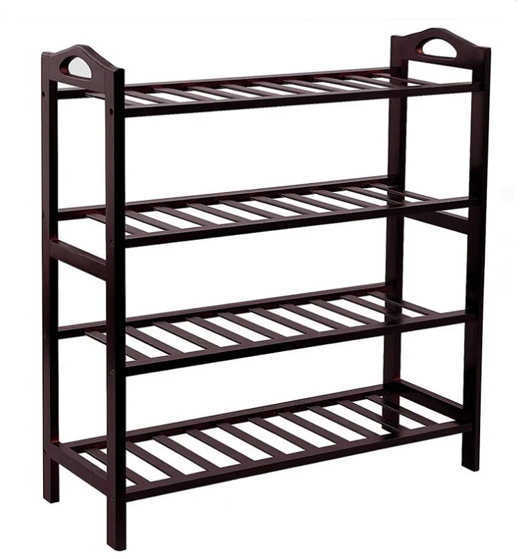 Деревянная бамбуковая стойка для хранения обуви простой