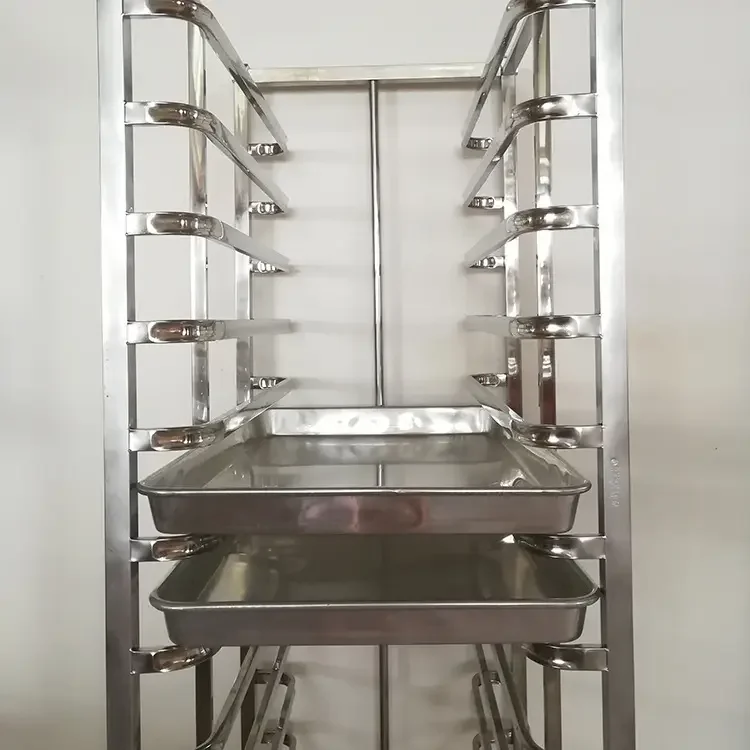 Customized Aluminum Bakery Tray Rack Trolley Industrial Bakers Rack On Wheels For Hotel