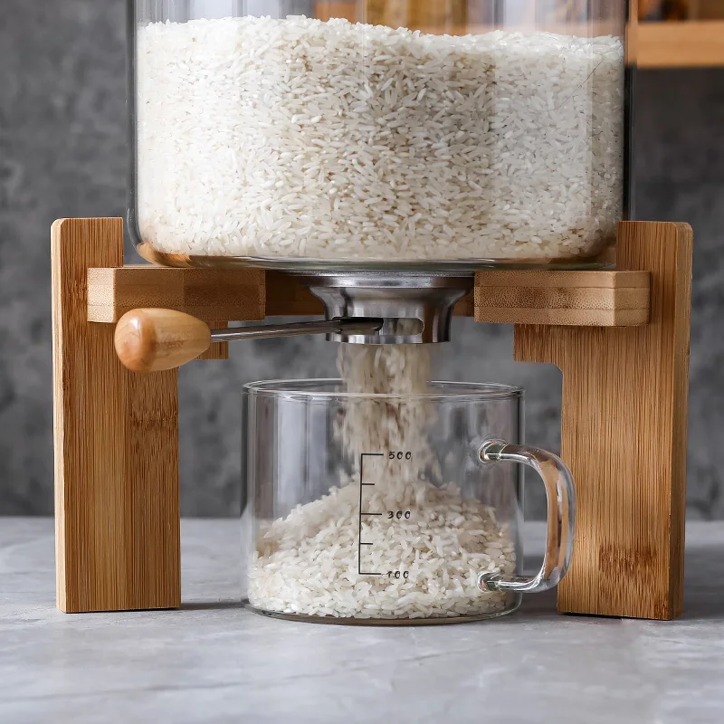 Distributeur De Riz EurHomePlus 10 Kg - Récipient Doseur Avec Robinet, Étanche, Pour Riz Et Graines