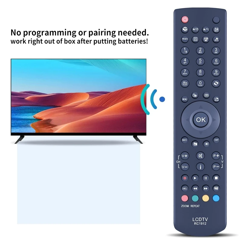 New RC1912 Replacement Remote Control Work for VESTEL Celcus Toshiba TV