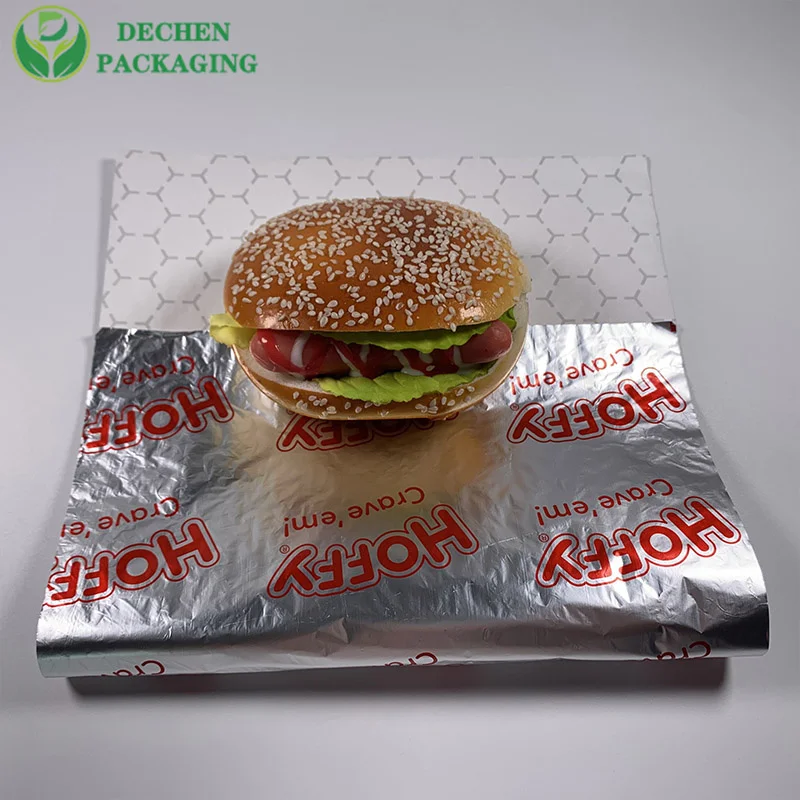 Foil Sandwich Paper Burger Wrapping Paper Foil
