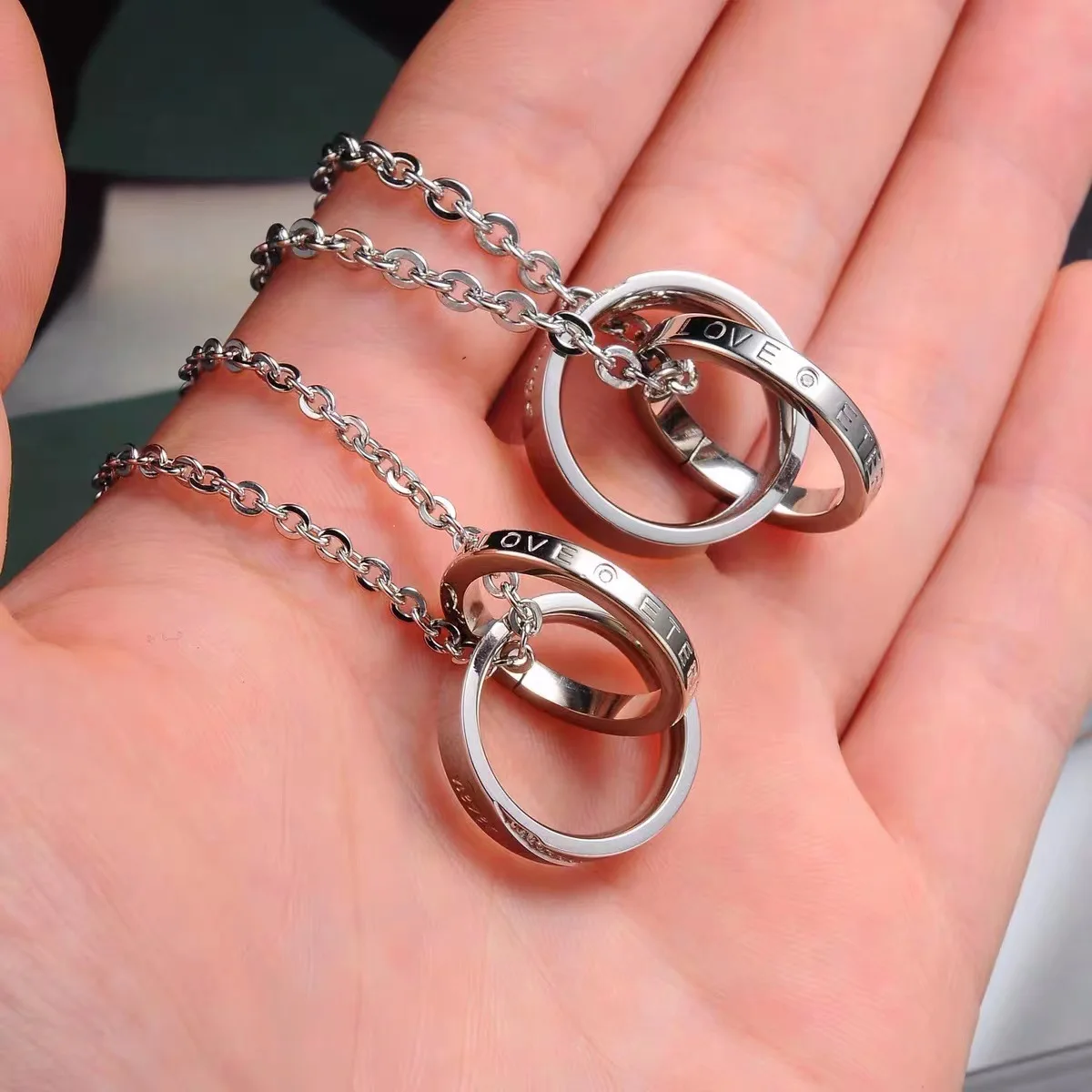 FY Personalized Promise Jewelry Stainless Steel CZ Diamond Inlaid