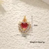 Pendentif zircon coeur cristal fraise