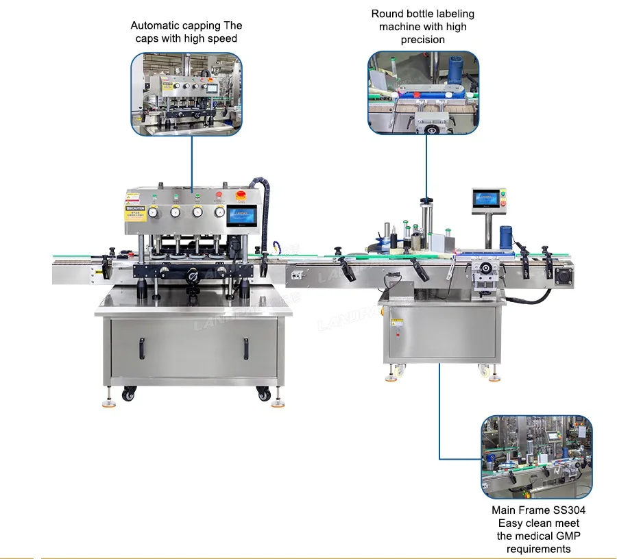 Urine Plastic Container Capping Labeling Machine Disposable Male and ...