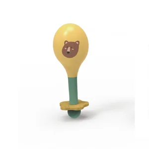 Unisex Montessori Educational Pretend Play Set Nontoxic Wood Maraca-Bear Toy 36M+ Age Safety Toys for Kids Home Use