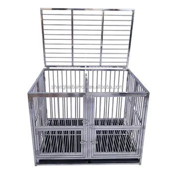 Heavy kennel high strength with wheels pet cage multiple sizes large black dog carrier outdoor dog cage