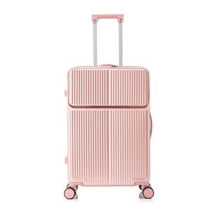 High Quality Front Opening Design 24 Inch Travel Trolley Suitcase Luggage with Compartments & Wet Pack