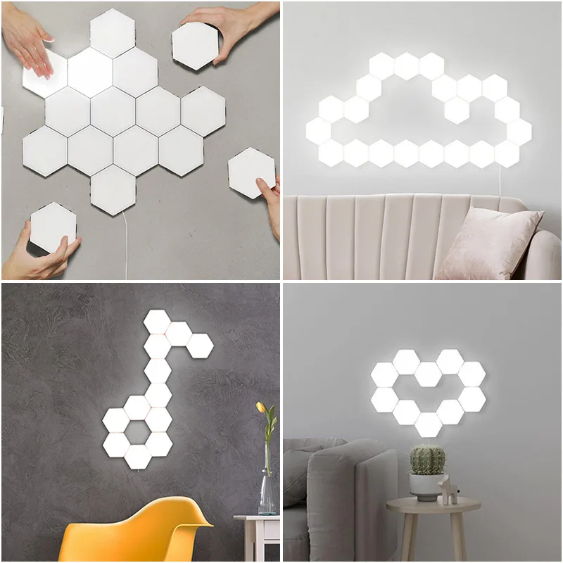 Factory Wholesale Touch Sensitive Quantum Light Creative DIY Wall Smart Hexagon Modular Led Night Light Honeycomb Light