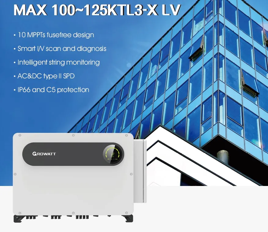 Wholesale Growatt MAX 100125KTL3X LV 1MW Solar Inverter 100KW Inverter Price  Grid Tie 500KW 125KW 120KW 100KW 110KW 1Mw Inverter 100KTL3X From  m.